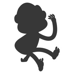 simple flat design monkey cartoon icon vector illustration silhouette