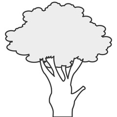 simple flat design single tree icon vector illustration