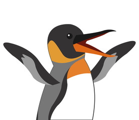 flat design small penguin icon vector illustration