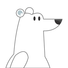 flat design polar bear icon vector illustration