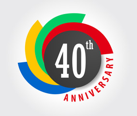40th Anniversary celebration background, 40 years anniversary card illustration - vector eps10