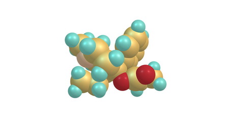 Meprodine molecular structure isolated on white