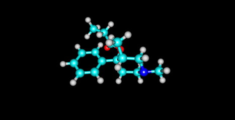 Prodine molecular structure isolated on black