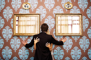 Fototapeta premium Happy bride and groom