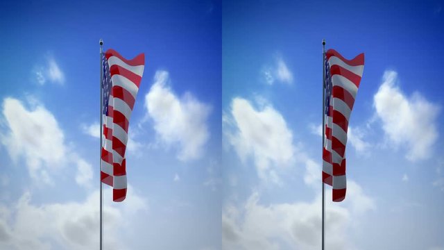 Flag of United States 3D render