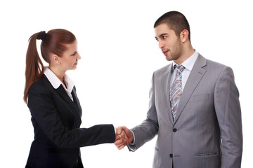 business woman and business man