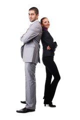 man and woman in suits