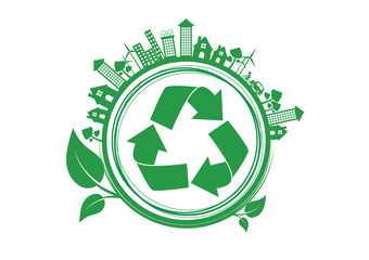 Ecology connection  concept background . Vector infographic illu