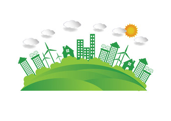 Ecology connection  concept background . Vector infographic illu