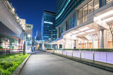 modern office buildings in downtown of tokyo at twilight