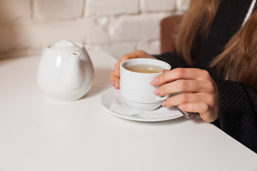 Woman drinking tea