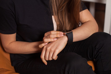 Woman and smartwatch