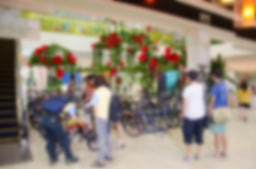 Blurred bike shop
