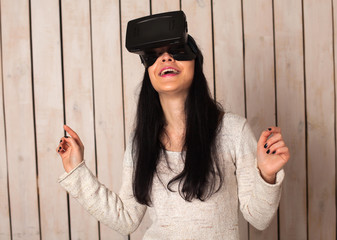Woman in VR glasses