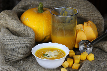 Pumpkin soup cooking