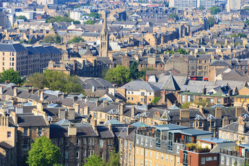 Edinburgh city aerial view as seen from Nelson monument