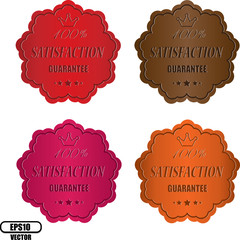 Vector satisfaction guarantee label colorful.