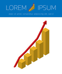 Infographic, chart icon, vector illustration. Flat design style