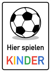 ks108 Kombi-Schild - esg4 ErlaubnisSchildGruen - Spielplatz - Ballspielen erlaubt - A2 A3 A4 Plakat - g4509