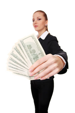 businesswoman with money