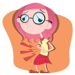 Stomach ache girl