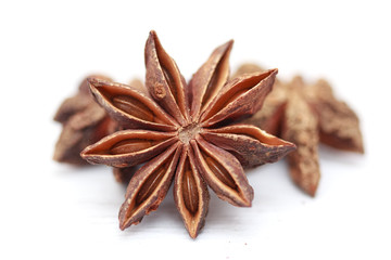 Stars of anise isolated on white background