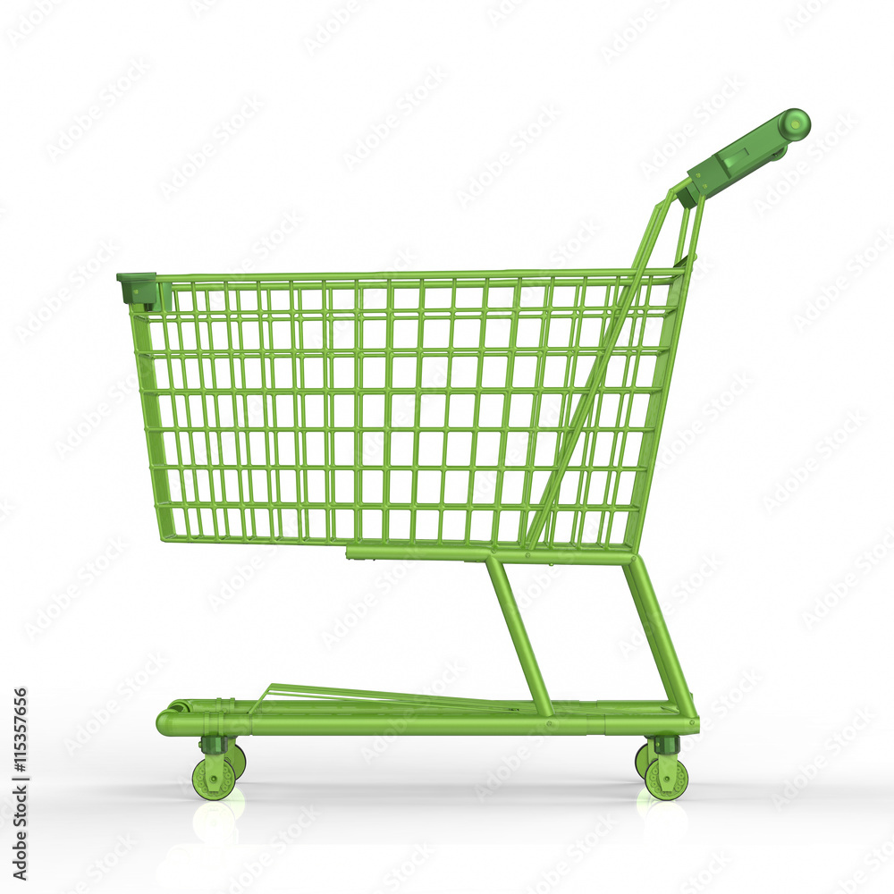 Canvas Prints green empty shopping cart