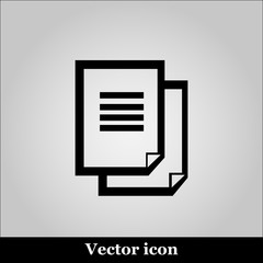 Document icon on grey background, vector illustration