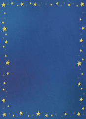 夜空のような星のフレーム　縦長コピースペース　手描き風