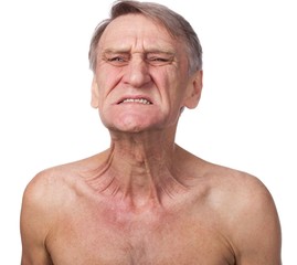 Obraz premium Spasm,senior man showing pain concept