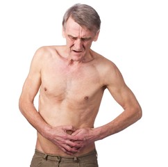 stomach in pain with stomachache or indigestion..