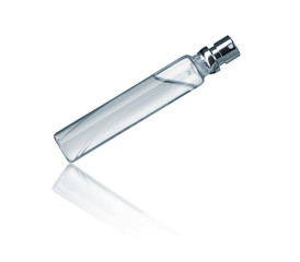Cosmetic pump bottle on white