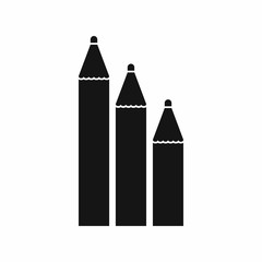 Three pencils icon in simple style isolated vector illustration