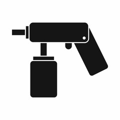Spray aerosol can bottle with a nozzle icon in simple style isolated vector illustration