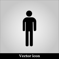 Man flat icon on grey background, vector illustration