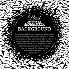 Vector bird silhouettes background.