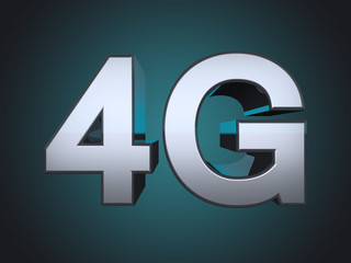4G network symbol 3D render