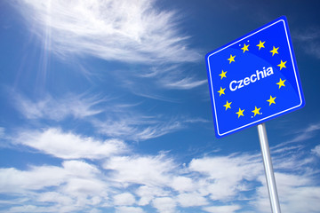 Czechia Border Sign