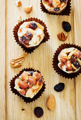 Sweets with nuts and caramel