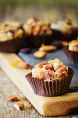 Sweets with nuts and caramel
