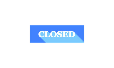 Icon with the word closed