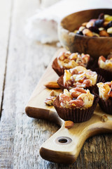 Sweets with nuts and caramel