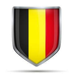 Shield with flag Belgium