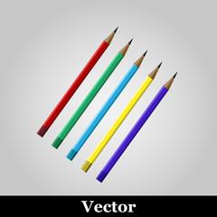 Vector pencil icon on grey background, illustration