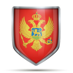 Shield with flag Montenegro