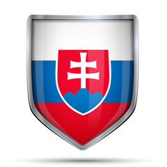 Shield with flag Slovakia