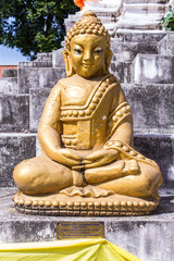 thai old golden buddha statue