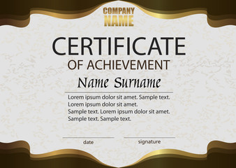 Certificate of achievement. Reward. Winning the competition. Awa - obrazy, fototapety, plakaty
