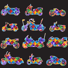 silhouette motorbike icons
