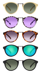 set sunglasses isolated on white background
